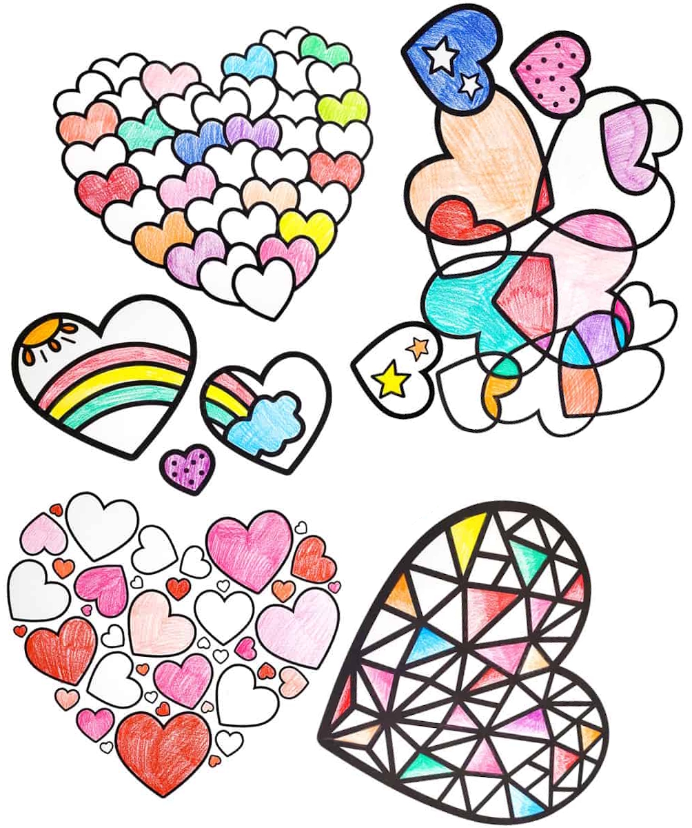 hearts coloring